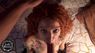 Young redhead wife good sucks and deepthroats till cum in mouth