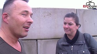 German housewife approached on the street and persuaded to fuck