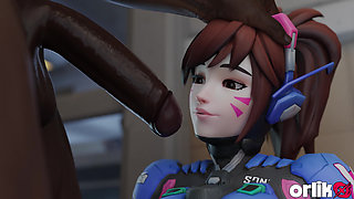 Hot D.va BBC Deepthroat Service & Tight Pussy Fuck in Condom - 3D Overwatch Animation