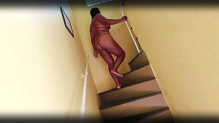 Exhibitionism in the Pool Fucking in the Backyard and Cum in the Hairy Slut's Mouth!