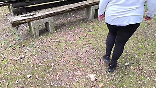 Ass, tits and pussy whipping on the barbecue area