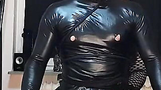 Latex Clad Stud Milked Hard by Busty Domme Tease