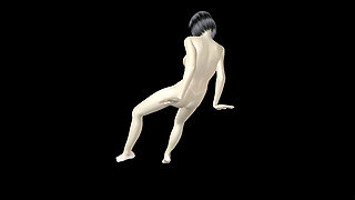 Animated 3D Porn - Very Beautiful Girl Masturbating with Banana Till Orgasm