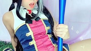 Small titted Briana toying herself poolside