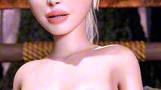 Pink haired FUTA elf gets her ass stroked under magic trees