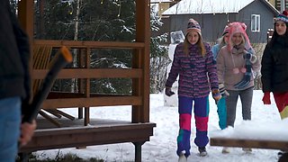 Naughty Russians get wild in the pool