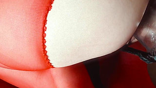 Anal Fisting in Red Pantyhose