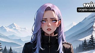 Snow Queen's Milk Spray Orgasm in Alpine Peaks