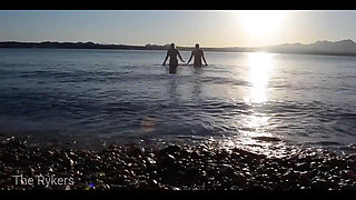 Romantic Sex at a Public Beach