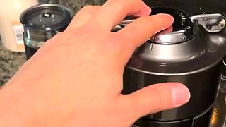 Gloryhole fuck session with creampie finish for nerdy teen