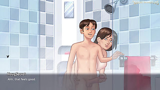 Stepmom Gets Surprise By His Massive Cock In The Shower - Summertime Saga 37 By DarkCookie - 3D Hentai Porn Game