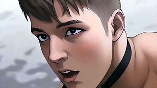 Young Twink in Collar Gets Deep Fucked by Muscular Top