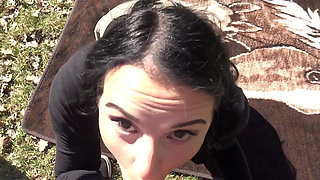 Lacy's First Outdoor Blowjob!