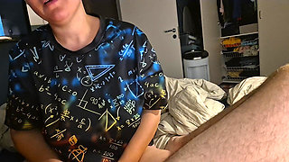 Teacher Used Tight Cockring and Asshook for Long Blowjob