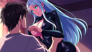Android sex robot malfunctions and dominates her owner Hentai