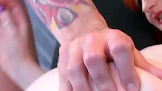 Horny redhead babe Zara Du Rose fucked and milked on her ass