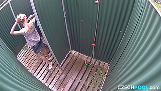 Czech Pool 53 University Woman Washes Her Pussy