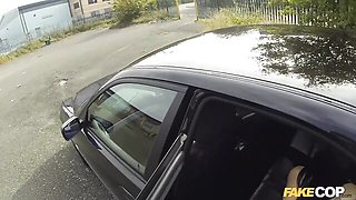 Inked girlfriend Chantelle White is enjoying sucking a cop's dick