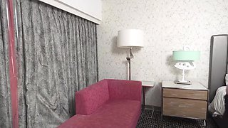 Chubby brunette goddess smashes delivery dude's BBC while her hubby's away