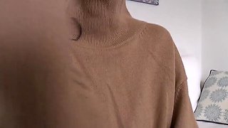 German MILF Lady Victoria Valente - Taboo JOI & Handjob in Sweater - Cum on Cashmere POV