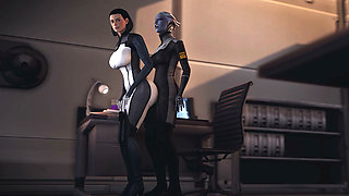 Liara and Eva Futa Sex on a Spaceship - 3D Sci-fi Animation