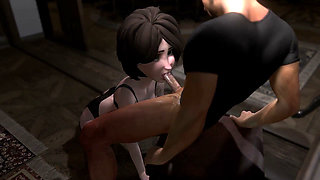 Stepaunty Cass Sucks Dick on Her Knees - Big Hero 6 Parody