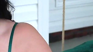 Two Big Booty Brunette Babes and a Double Sided Dildo