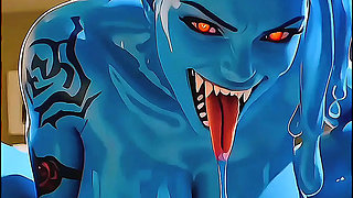NEON DREAMS - WATER SLUT MONSTER IS HUNGRY FOR CUM!