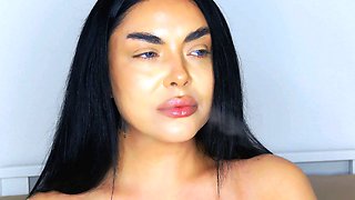 Beautiful Brunette Smoking Fetish Tease - Softcore Seduction