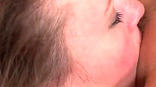 Sweet blonde lesbian loves to pleasure her friend on the bed