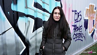 Skinny Brunette Teens First German Scout Casting