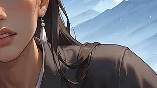 A Seductress Lies Sensually on Snow at a Japanese Shrine, Milk Spewing Out Down Her Body Against the Backdrop of Mount Fuji, Cherry Blossoms, and Torii Gates