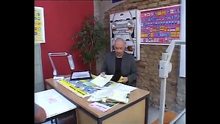 Big Dick German Secretary Donna Lucia Sucks Two Giant Cocks in Office