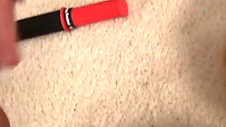 Sexy blonde flexes her body and pussy for a huge cock to fit in