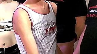 Blonde Slut Gets Her Face Drenched in Bukkake Cumshots