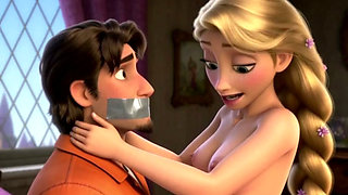 Flynn Rider's Innocent Encounter: Rapunzel's First Blowjob Dream