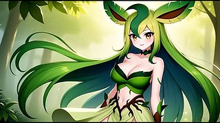 Thigh job, pokemon hentai, anime