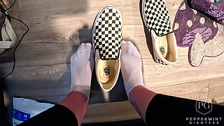 Tiny POV: Shoe-bound Tiny Gets the Full Giantess Treatment Socked, Sniffed, Sole-crushed & Swallowed