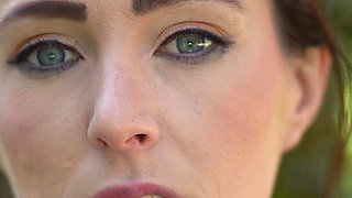 Close up Outdoor Smoking - Petite Brunette