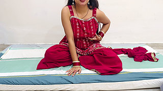 Indian Wife Video Call with Husband Seducing but Wife Cheats on a Husband While Having Sex with Devar in Hindi