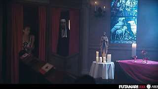 Alexa Flexy freezes time and deep throats Sarah Heizel before a huge cumshot