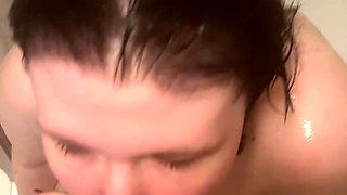 18 Year Old Sucks in the Shower