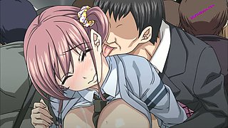 Hentai Schoolgirl Gangbang on Train