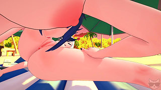 Yelan x Shenhe at the beach (genshin impact) P2 SEX