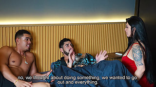 Two Friends Use Their Big Cocks to Double Penetrate a Latina BBW in a Rough and Wet Threesome Featuring a Massive BBC