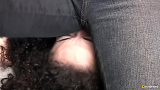 Try to Breath Thru My Sexy Jeans Babe - Lesbian Facesitting Domination