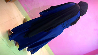 Fucking my Stepmom When she sweeping my room Without pant only wearing a hijab & Abaya & she try to seduce me to sex wit