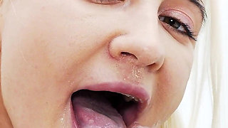 Blonde Russian Teen Daruma Rai POV Foreskin Play BBC Blowjob