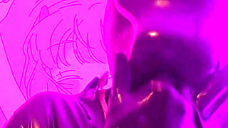 Latex Doll Fucks Her Mouth with a Huge Tentacule