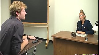CumBlastCity - Classroom Masturbate Gets Wanked by Nosey COUGAR Educator Mrs. Starr